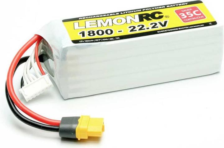 LemonRC Batterie LiPo 1800 - 22.2V (35C) (22.20 V, 1800 mAh)