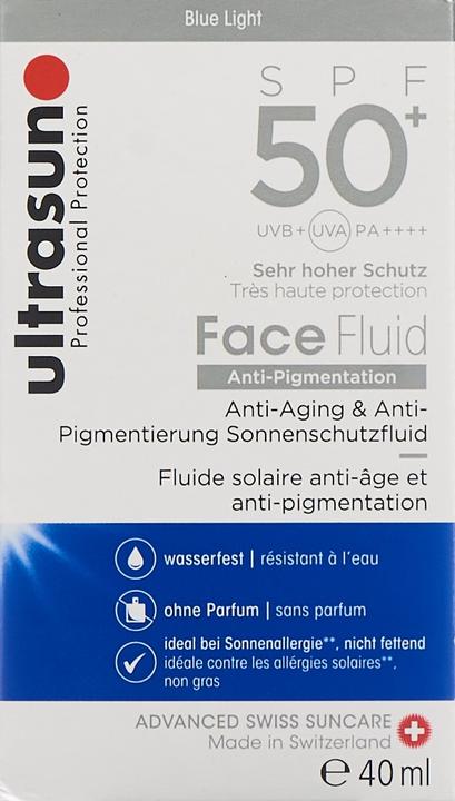 Energy Label Ultrasun Face Fluid Anti-Pigment (Sun cream face, SPF 50, 40 ml, 69 g)