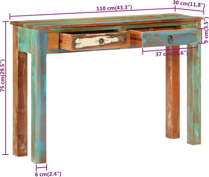 Image du produit vidaXL Konsolentisch (110 x 30 x 75 cm)