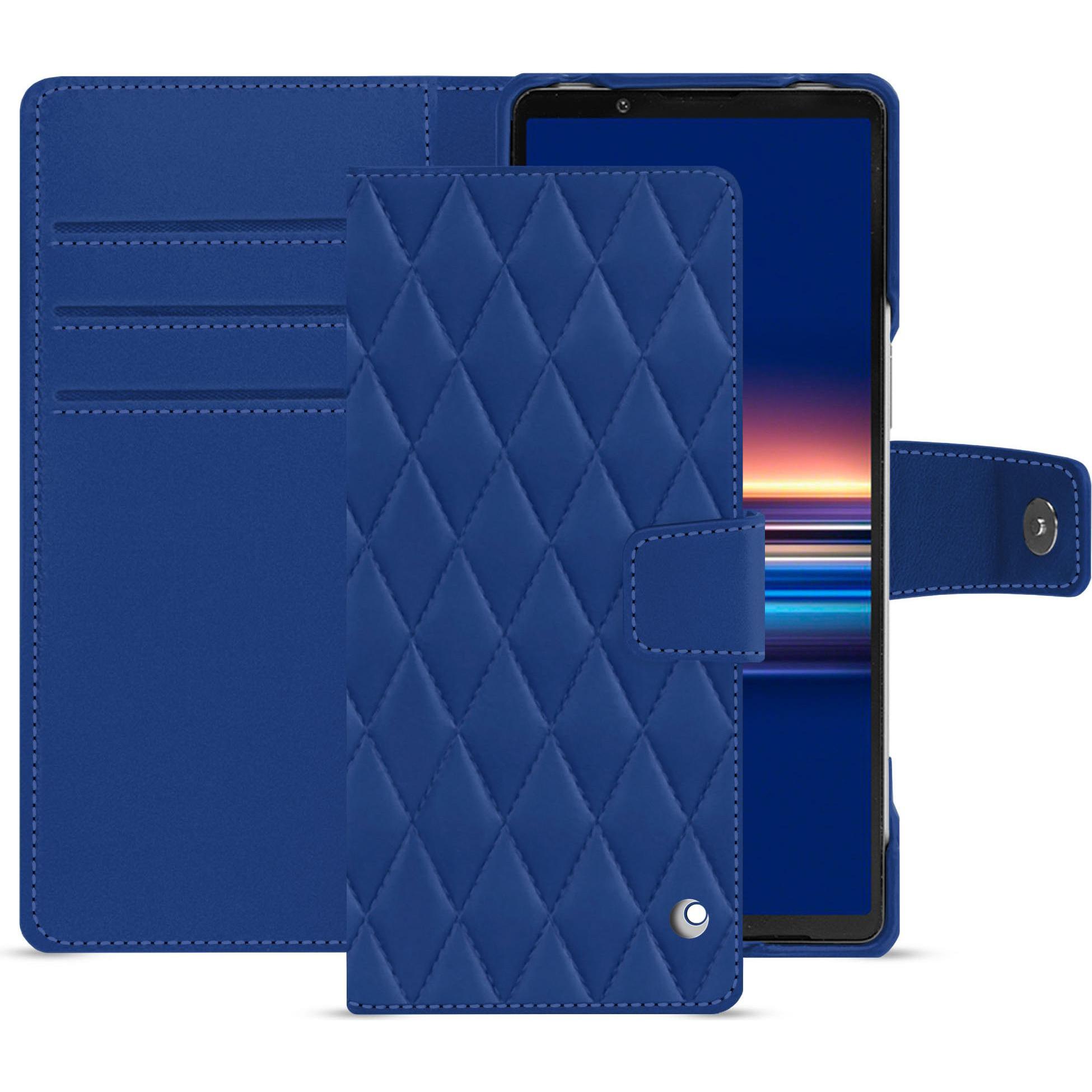 Noreve Lederschutzhülle Sony Xperia 5 V (Sony Xperia 5 V), Smartphone Hülle, Blau