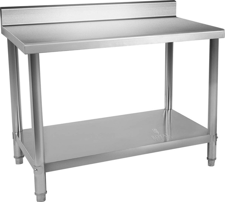 Produktbild Royal Catering Arbeitstisch Edelstahl Gastro Tisch Edelstahltisch Aufkantung Boden (60 cm, 120 cm)