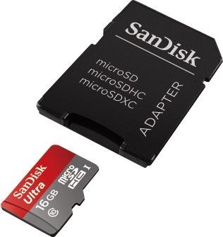 Produktbild SanDisk Ultra microSDHC U1 mit Adapter (16 GB, microSDHC, U1, UHS-I)