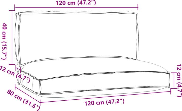 Image du produit VidaXL Pallet Kissen Set (120 x 80 x 12 cm)