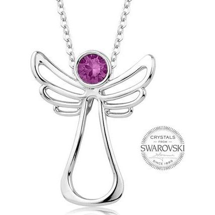 Levien, Halsschmuck, Guardian Angel Fuchsia Crystal Necklace (L)