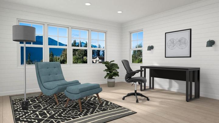 Produktbild Flash Furniture Buerostuhl mit mittelhoher Rueckenlehne Schwarzes Leder