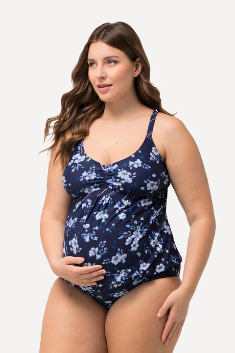 Image du produit Ulla Popken Bellieva-Tankini, Umstandsmode, Blüten/Ringel, Raffung, verstellbare Träger (48)