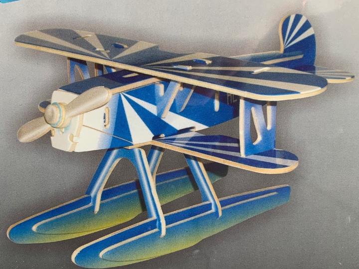 Actual product image Cover-Discount DIY craft set of wood airplane helicopter