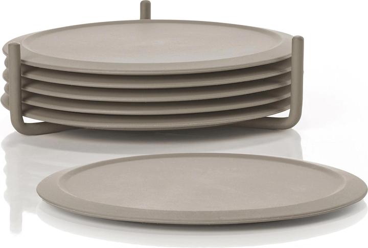 Immagine prodotto Zone Denmark Sottobicchieri in vetro Singels 6 pezzi, Taupe (6 x, Sottobicchiere in vetro)