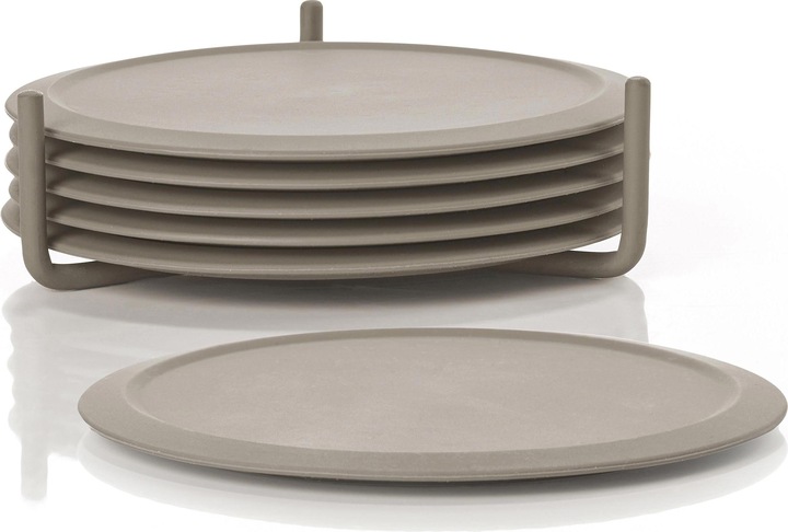 Immagine prodotto Zone Denmark Sottobicchieri in vetro Singels 6 pezzi, Taupe (6 x, Sottobicchiere in vetro)