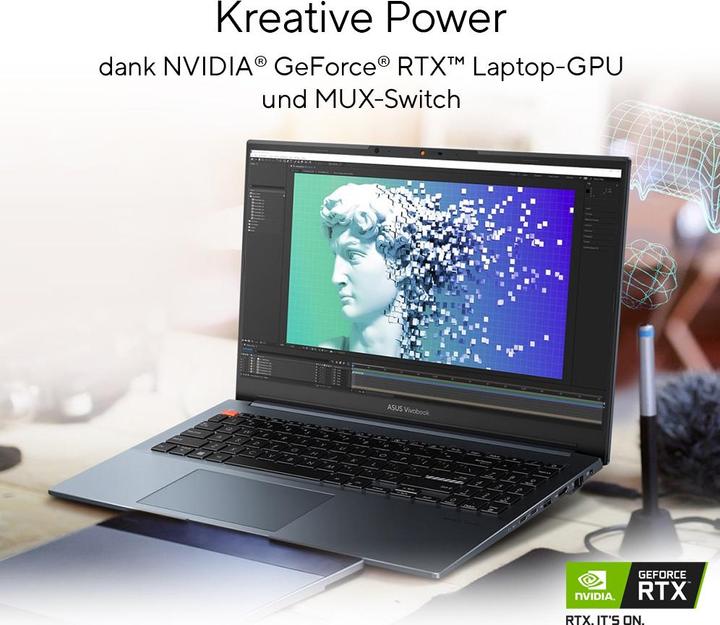 Actual product image ASUS Vivobook Pro 15 OLED RTX 3050 (15.60", 512 GB, 16 GB, CH, Intel Core i7-12650H)