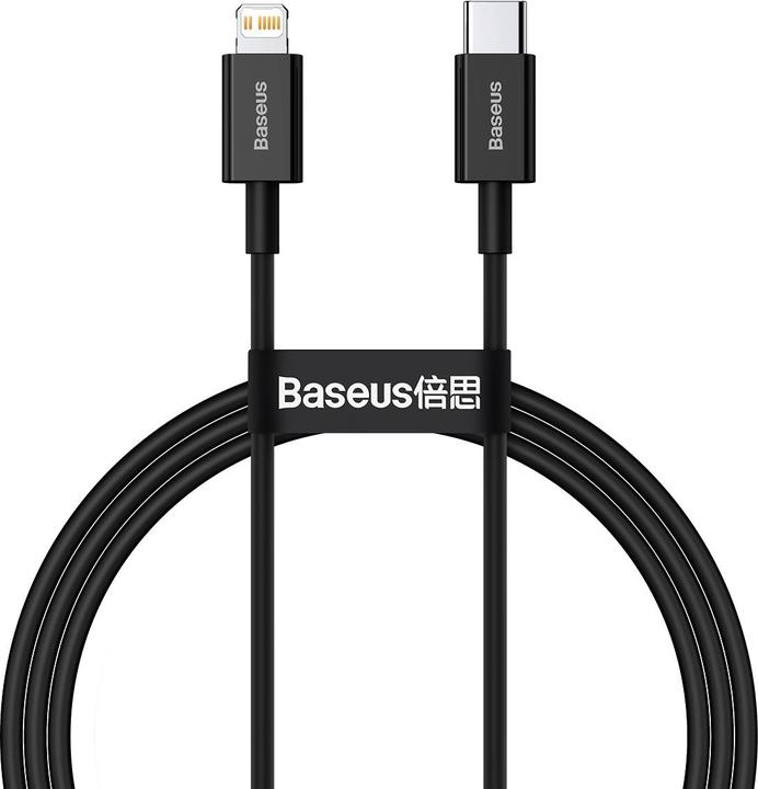 Baseus Superior Series Cable USB-C to iP, 20W, PD, 1m (black) (1 m, USB 3.0, 20 W)