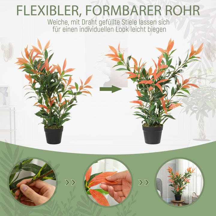 Actual product image Homcom Kunstpflanze Kunststoff, Zement Rot+Grün (90 cm)