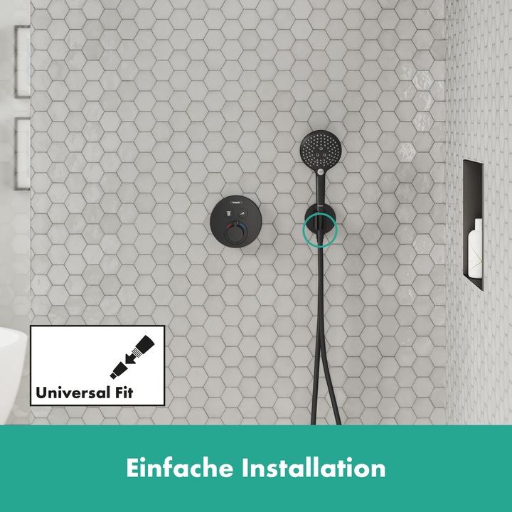 Produktbild hansgrohe HG Wandanschluss FixFit S mit Brausehalter mattschwarz