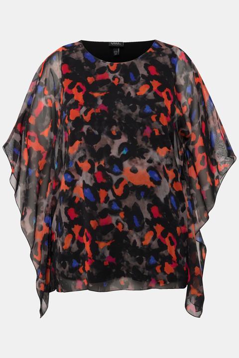 Produktbild Ulla Popken Bluse, doppellagig, Oversized, Rundhals, Halbarm (54)