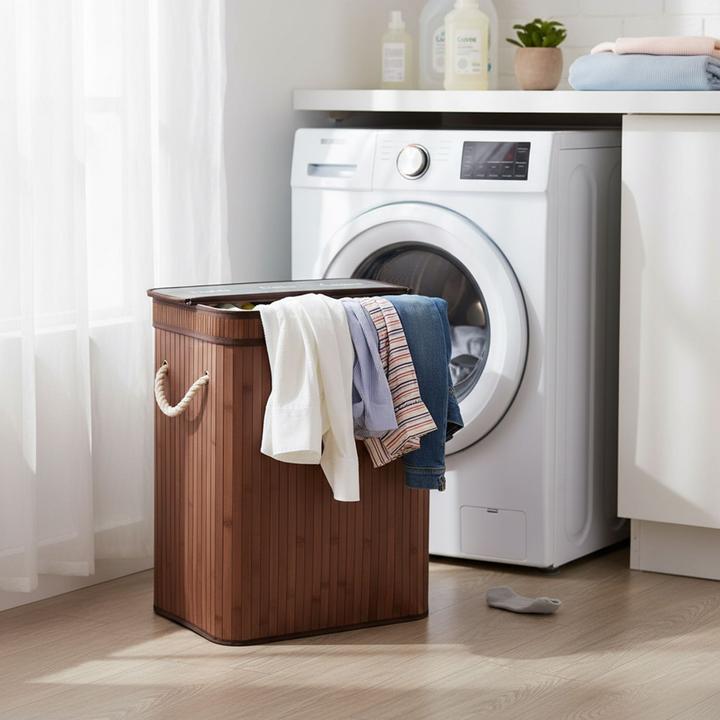 Actual product image Relaxdays Bamboo laundry bin (105 l)