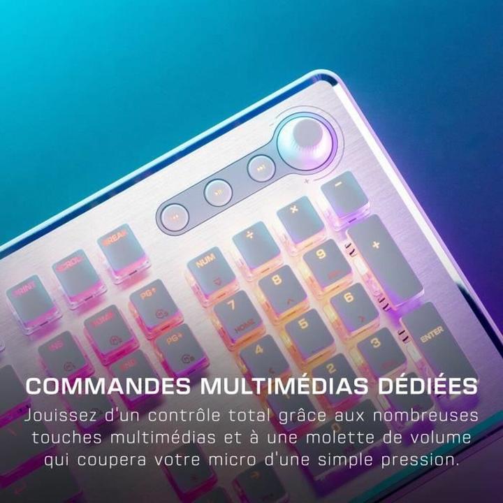 Actual product image Turtle Beach - Clavier de jeu mécanique RGB Filaire Vulcan II Blanc - Disposition Azerty FR (FR, Cable)