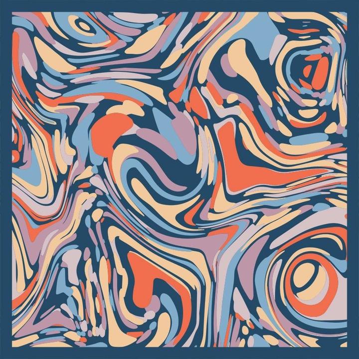 Immagine prodotto Changemaker Seidenfoulard Fluid Confetti 100%Seide 90x90cm blau/rot/lila