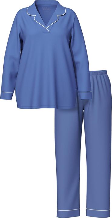 Image du produit Ulla Popken Pyjama manches longues, passepoils fantaisie, décolleté en V (56)