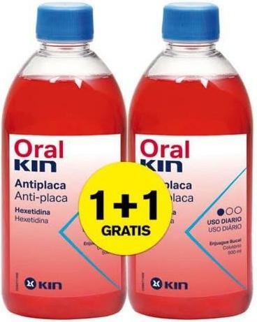 Immagine prodotto KIN ORALKIN Collutorio Antiplacca Set 2 Pezzi (500 ml, Collutorio)