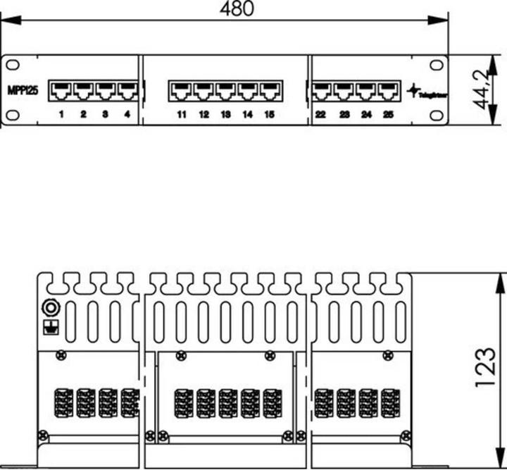 Actual product image Telegärtner 19" ISDN/Phone Patch Panel MPPI25 H