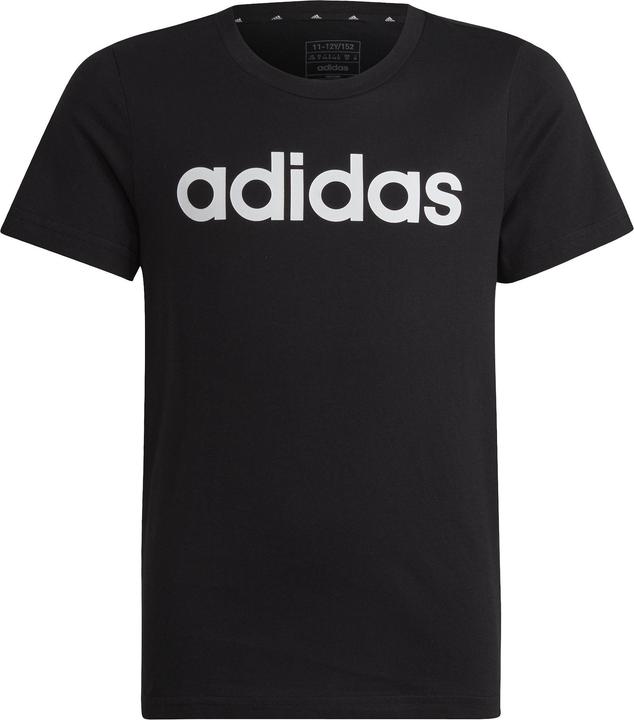 Actual product image adidas G ESS LIN T,BLACK/WHITE BLACK/WHITE Size: 164 (164)