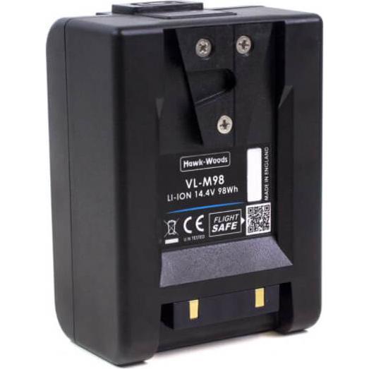 Hawkwoods 14.4V 98Wh mini V-lock (Batteria della fotocamera), Alimentatore fotocamera, Nero