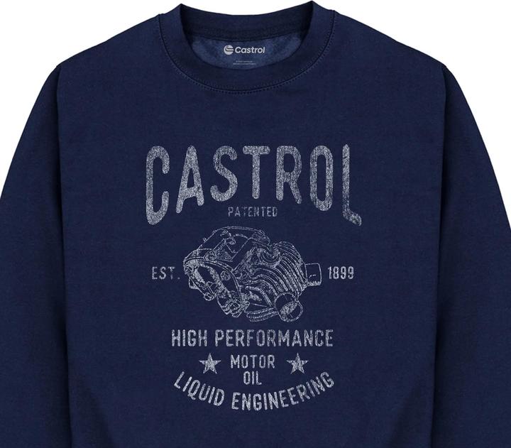 Actual product image Castrol Unisex Adult Retro Engine Sweatshirt (S)