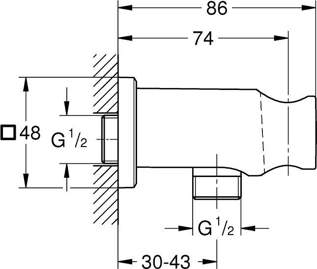 Immagine prodotto Grohe Gomito di collegamento a parete RAINSHOWER rosone angolare cromo