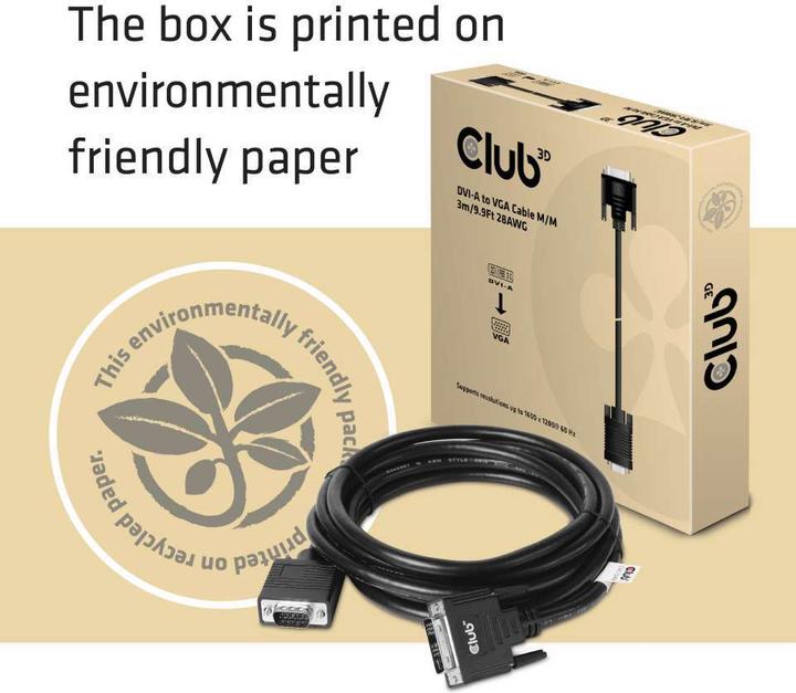 Actual product image Club 3D Dvi — VGA (3 m)