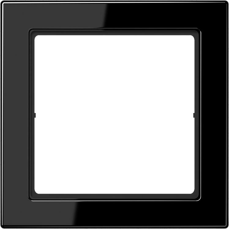 JUNG, Zubehör Schalterprogramm, Einbaurahmen 1f sw glz LS / FLAT DESIGN FD981SW