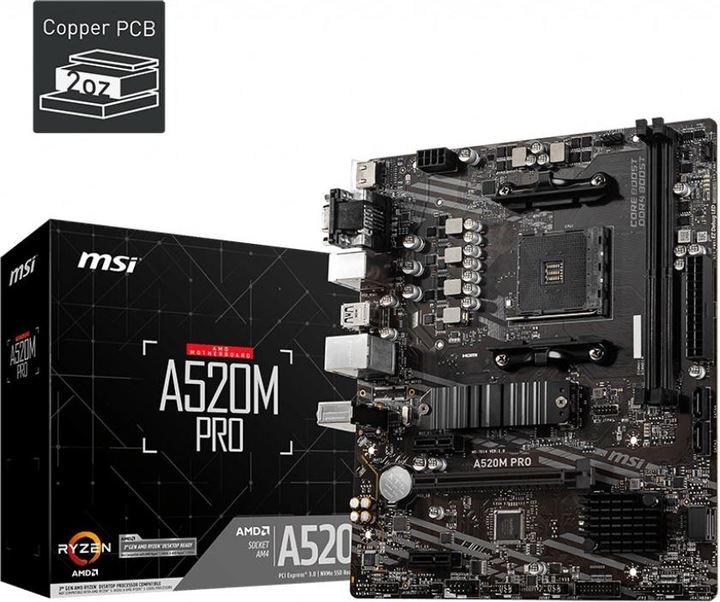 Produktbild MSI A520M Pro (AM4, AMD A520, mATX)