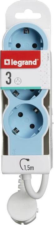 Immagine prodotto Legrand Presa multipla piatta 3x presa, cavo da 1,5 metri Soft Blue 694551 (3x, CEE 32/5)