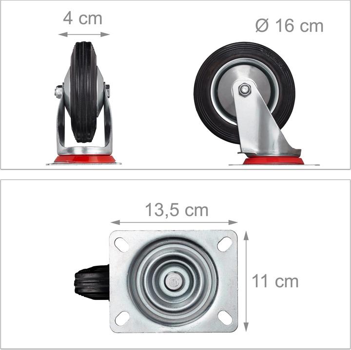 Produktbild Relaxdays Schwerlastrollen (400 kg)