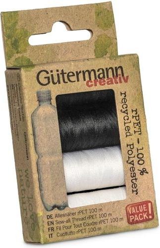 Actual product image Gütermann Nähgarn-Set Allesnäher rPET S&W 4 Stück, Mehrfarbig (100 m)