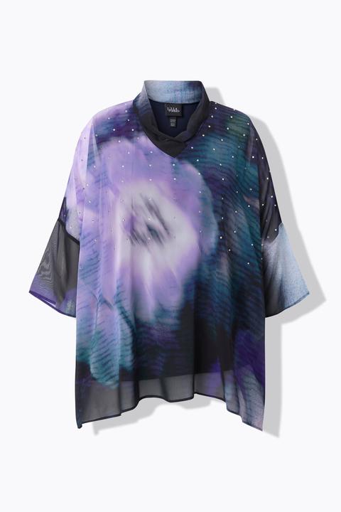 Actual product image Ulla Popken Northern Lights Layered Chiffon Blouse (54)