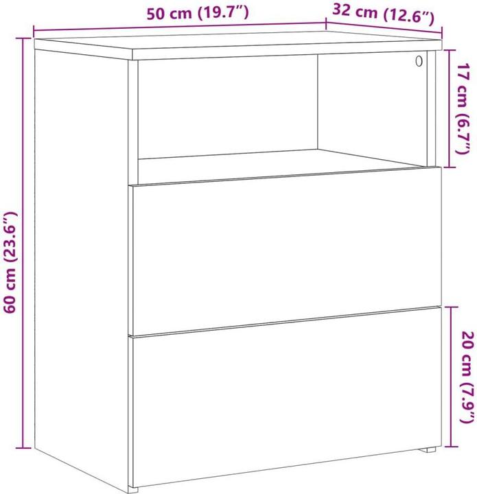 Immagine prodotto vidaXL Nachttisch (50 x 32 x 60 cm)
