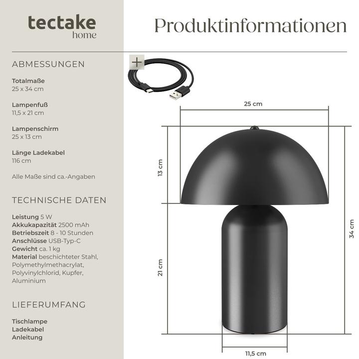 Actual product image tectake small retro table lamp Kade, dimmable, 40W