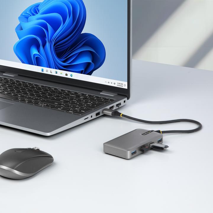 Actual product image StarTech COM 4-Port USB 3.0 Hub - USB Hub 5Gbit/s Bus Powered with Optional Power Connector - USB V (USB-C, 5 Ports)