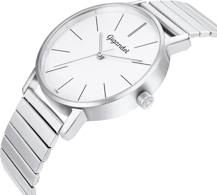 Image du produit Gigandet Analogue à quartz japonais pour femme avec bracelet en acier inoxydable, blanc (Montre analogique)