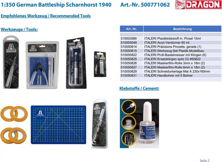Actual product image 1:350 German Battleship Scharnhorst 1940