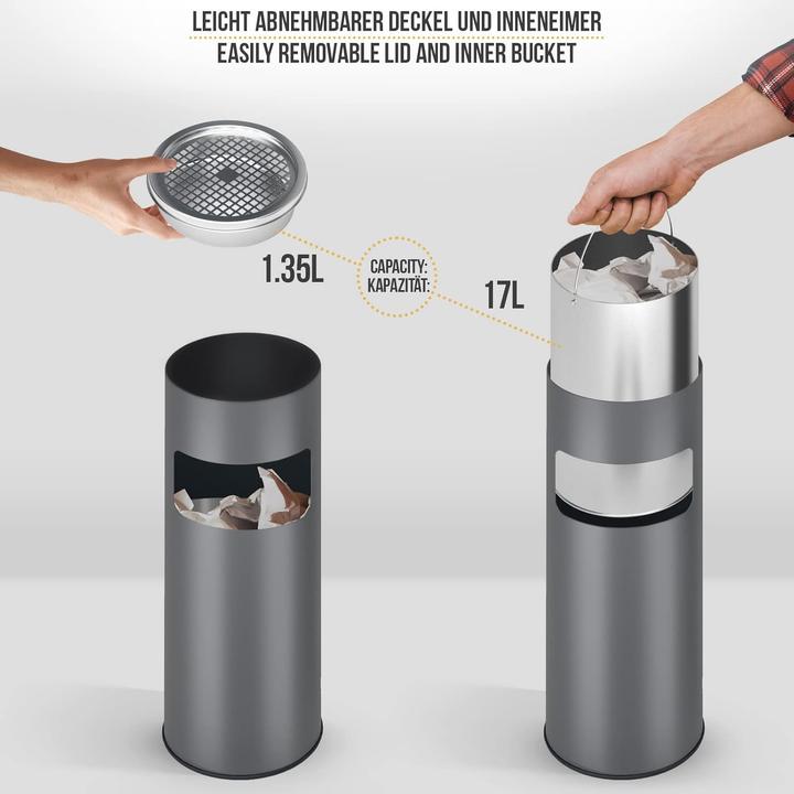 Produktbild Jago Standaschenbecher mit Mülleimer (30 Liter)