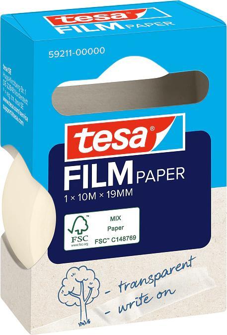 Produktbild tesa tesafilm Papier Klebeband 10m 19mm 1 Rolle Faltschachtel (19 mm)