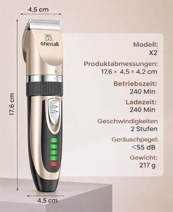 Produktbild Oneisall Leise Schermaschine Katze & Hund (Hund, Katze)