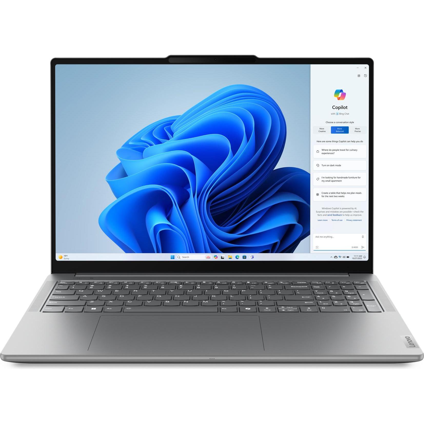 Lenovo Yoga Pro 9 (16", Intel Core Ultra 9 185H, 64 GB, 1000 GB, DE), Notebook, Grau