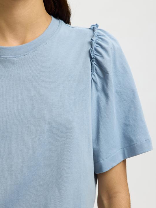 Produktbild Selected Gerüschtes Baumwoll T-Shirt (M)
