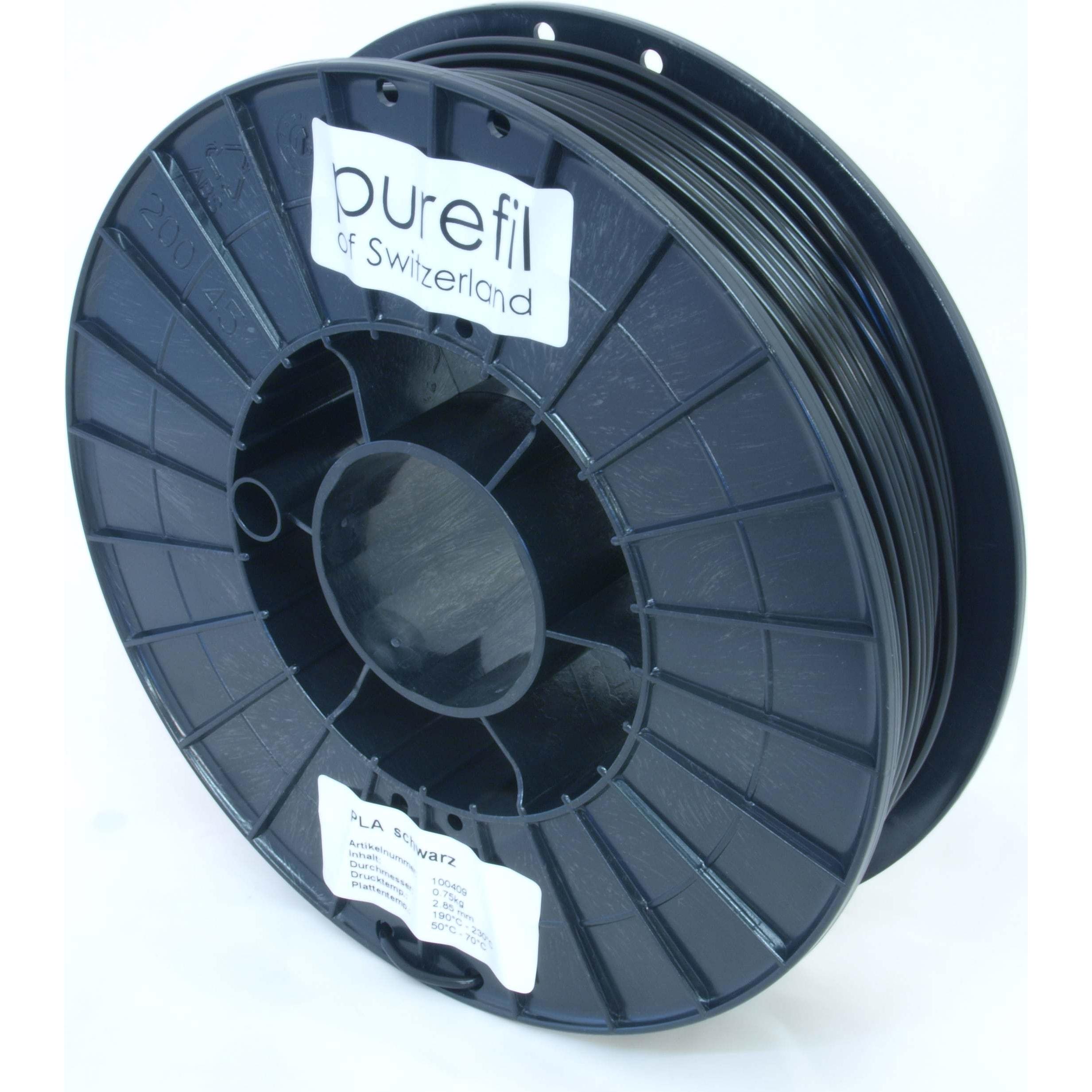 Thumbnail - Purefil Filament (PLA-R, 1.75 mm, 750 g, Schwarz), 3D Filament, Schwarz