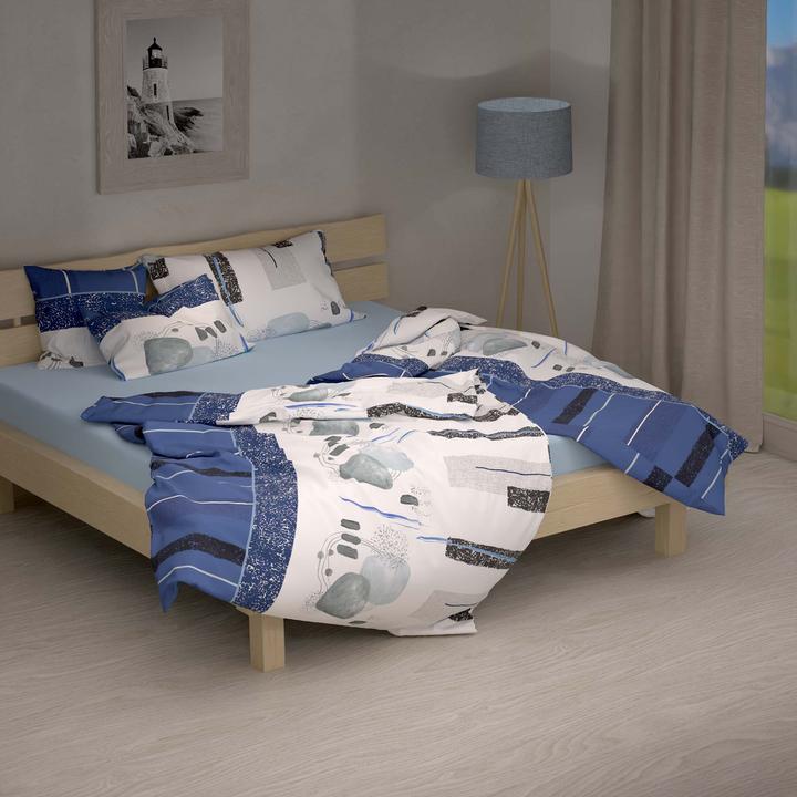 Produktbild Lotus Bettwaren Bettwäsche Bambus Mariele blau (Duvetbezug, 240 x 240 cm)