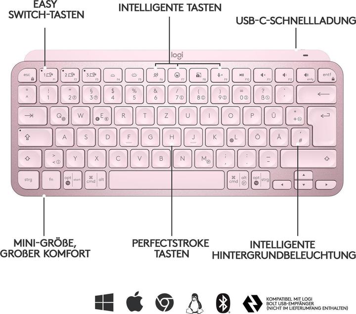 Image du produit Logitech MX Keys Mini (FR, Sans fil)