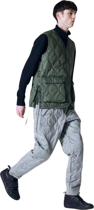 Image du produit Taion Doudoune sans manches militaire à lacets et col en V avec fermeture éclair (L)