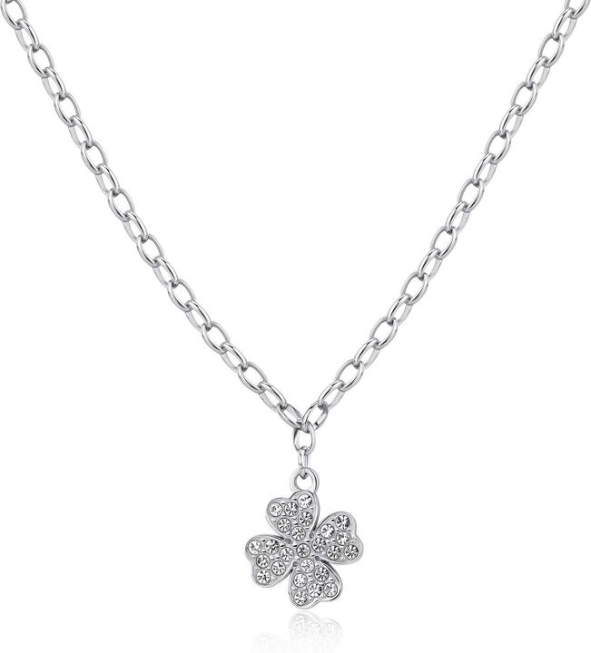 Image du produit Sagapo S'AgapÃµ - Collier en acier scintillant Happy SHAR21 feuille de quatre clover (Acier)